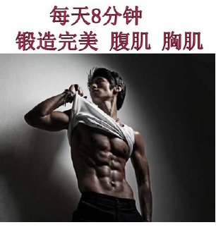 男士胸肌腹肌锻炼视频教程完美身材8分钟有氧运动健身训练法F01